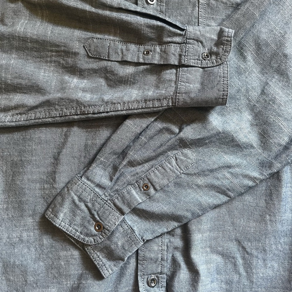 Wrangler Men's 3XL‎ Light Gray Long Sleeve Button-Down Cotton Shirt RN130274 - Picture 4 of 13